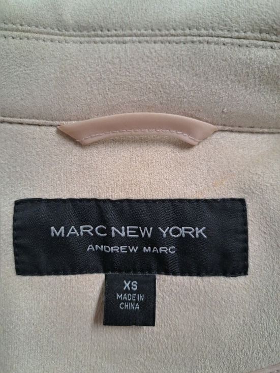 Marc New York Beige Suede Long Shirt Jacket With Button-Front Size XS - Picture 7 of 12